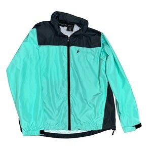 Frogg Toggs‎ Rain Jacket Womens S/M Mint Green Full Zip Fold Away Hooded